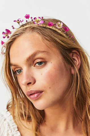 Adair Tiara by Curried Myrrh at Free People in Magenta