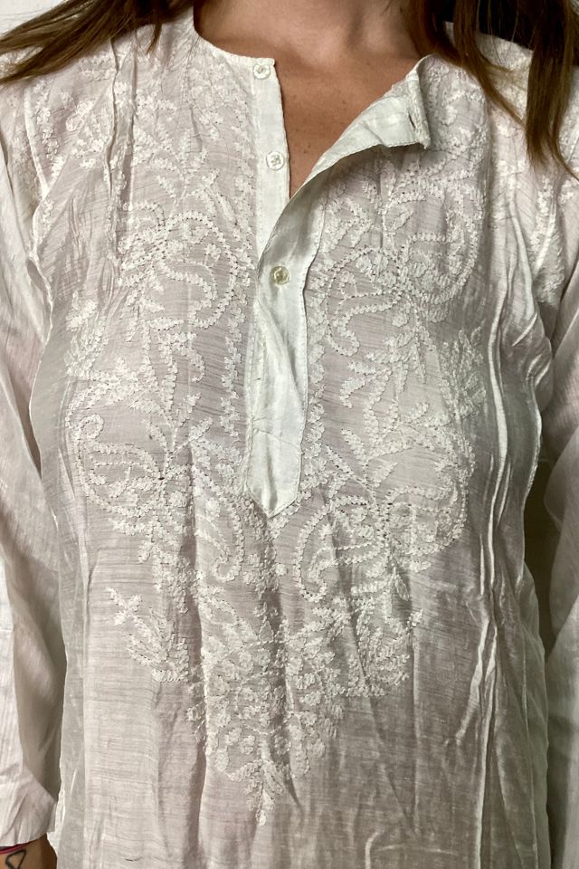 トップス Dead stock vintage embroidered tunic Deadstock White Embroidered Tunic Selected by Cherry | Free