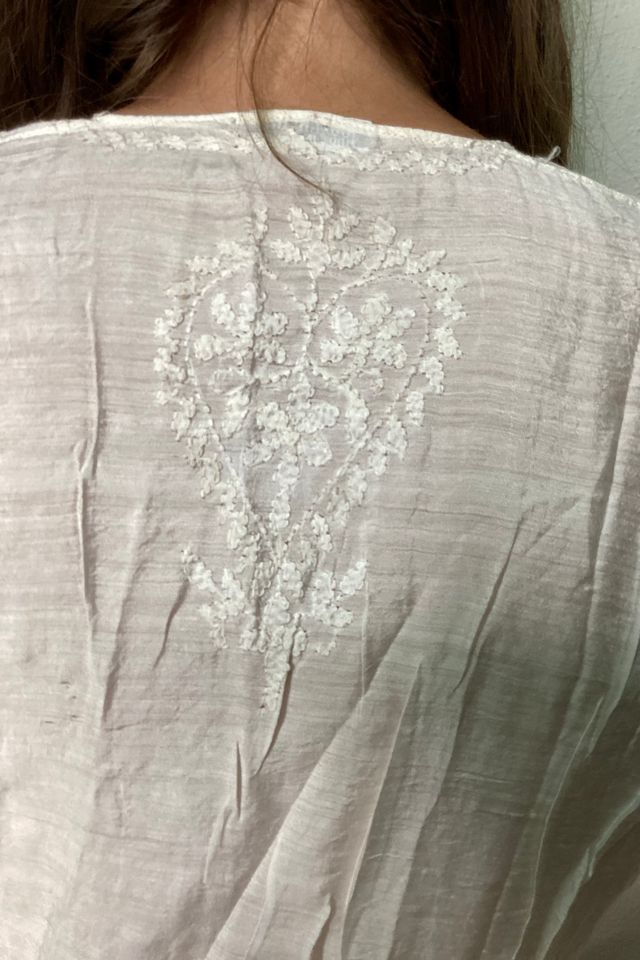 トップス Dead stock vintage embroidered tunic Deadstock White Embroidered Tunic Selected by Cherry | Free
