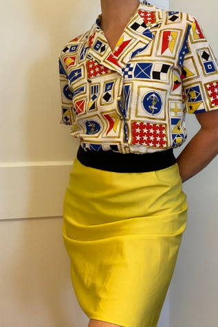 Primary Colored Nautical Cropped Blouse Selected by KA.TL.AK