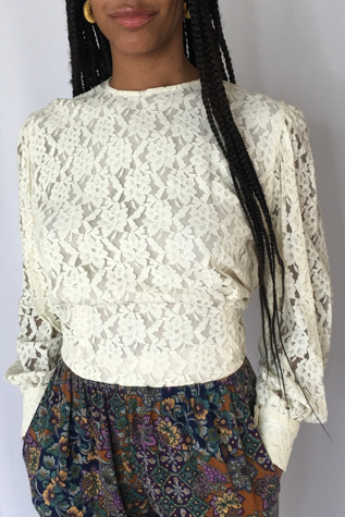 Vintage Evan Picone Lace Blouse Selected By Ankh By Racquel Vintage