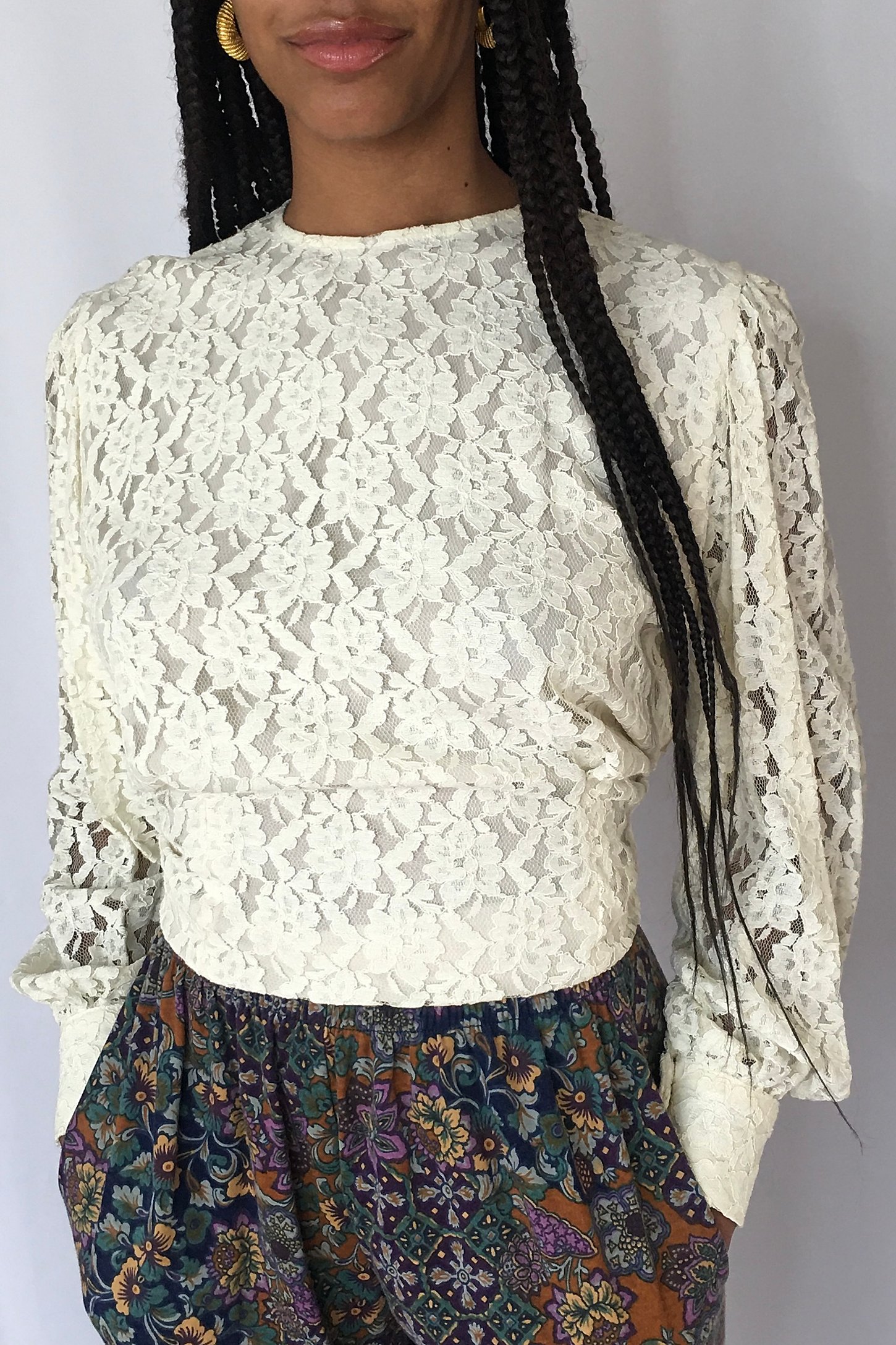 Vintage Evan Picone Lace Blouse Selected By Ankh By Racquel Vintage