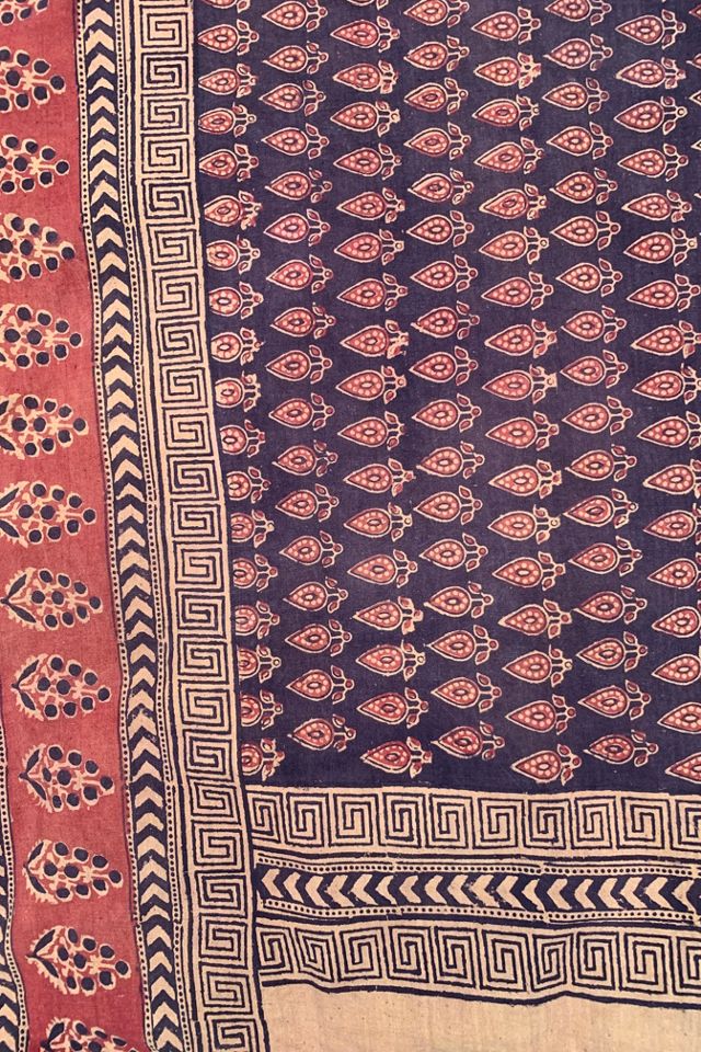 Vintage 1960s Hand Blocked Printed Cotton Textile Selected by SharpLilTeeth #3