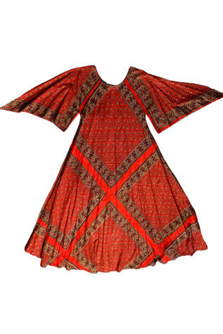 Vintage 1970s Handmade Angel Sleeve Dress Selected by SharpLilTeeth