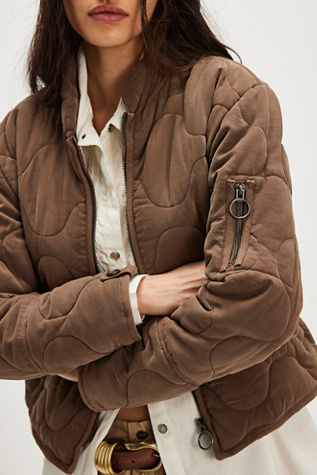 Aura Liner Jacket At Free People In Brown Bear, Size: Small