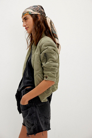 Aura Liner Jacket by Free People in Green, Size: XL