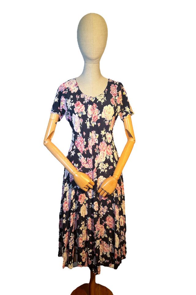 Well Worn Art Vintage 1990s Bias Floral Grunge Dress Free People