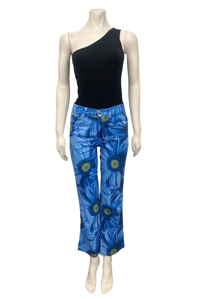 1990s Vintage Daisy Photoprint Denim Jeans Selected by BusyLady Baca & The Goods #2