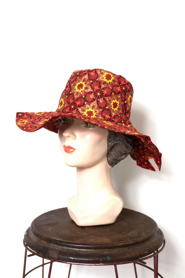 Vintage 1970s Printed Cotton Sun Hat & Tote Bag Set Selected by SwaneeGRACE #2