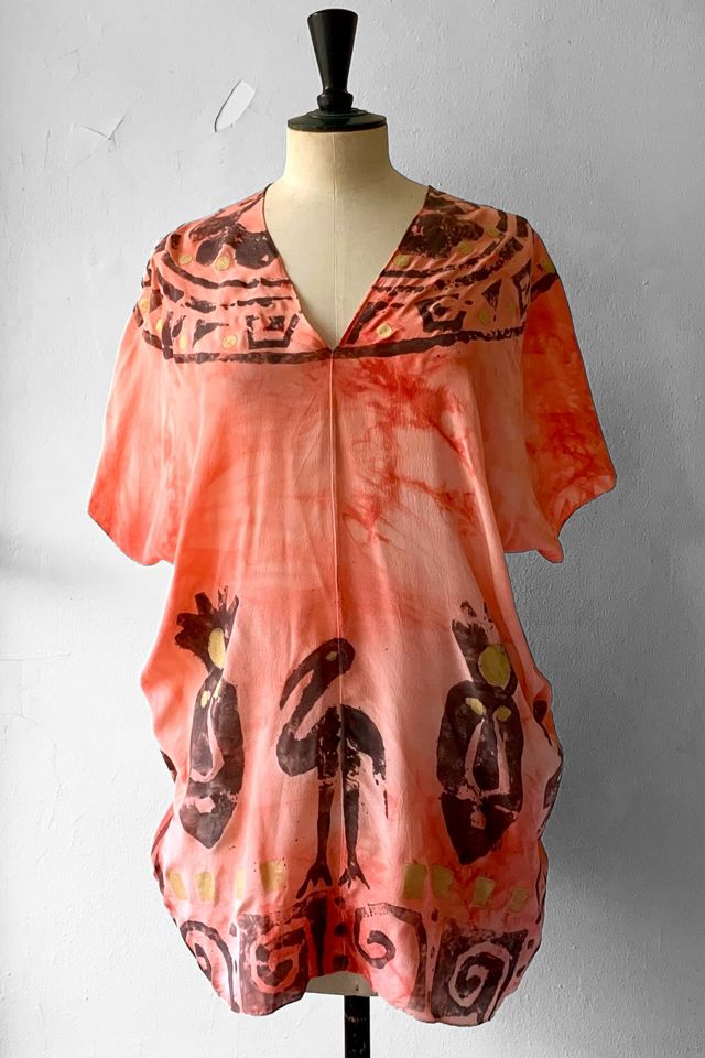 80's Laise Adzer Hand Painted  Silk Tunic  Selected by MARMALADE #1