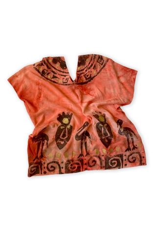80's Laise Adzer Hand Painted  Silk Tunic  Selected by MARMALADE