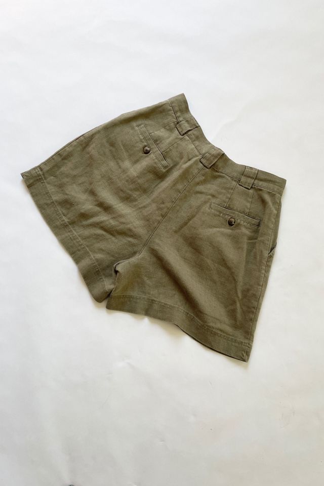 Vintage 1980's Army Green Linen GAP Shorts Selected by FernMercantile #1