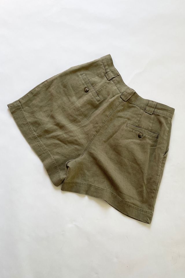Vintage 1980's Army Green Linen GAP Shorts Selected by FernMercantile #2