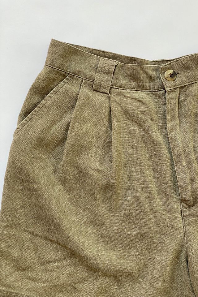 Vintage 1980's Army Green Linen GAP Shorts Selected by FernMercantile #3