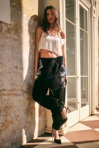 【Cara】shimmer parachute pants Tricia Fix Embellished Parachute Pants | Free People