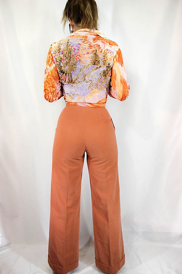 1960s High Waisted Pink Wide Leg Pants Selected By Moons + 1960s High Waisted Pink Wide Leg Pants Selected By Moons +