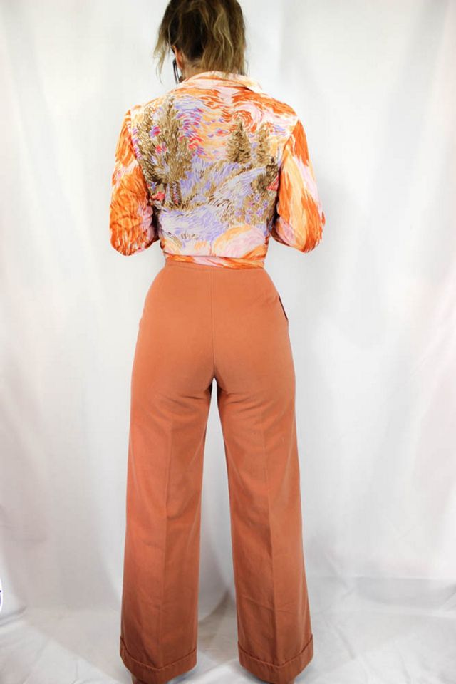 1960s High Waisted Pink Wide Leg Pants Selected By Moons + Junes