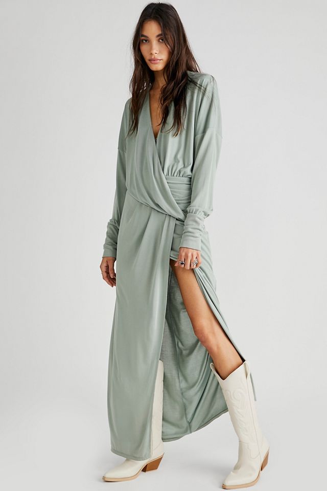 Riley Star Wrap Dress Beige