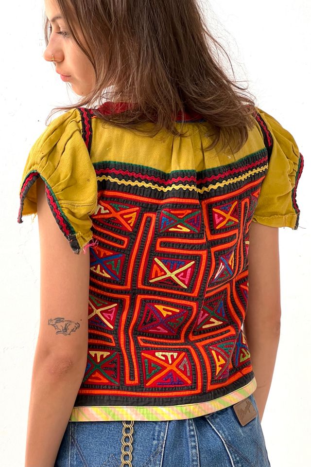 Vintage Handmade Mola Top Golden Selected by Anna Corinna #1