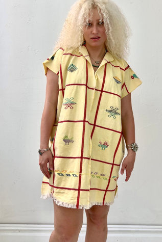 Anna Corinna Woven Mariposa Smock Dress