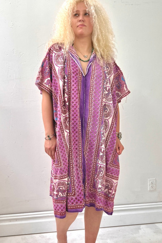 Anna Corinna Purple Peacock Smock Dress