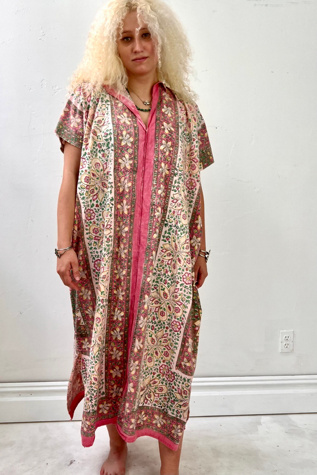 Anna Corinna Block Printed Blush Floral Smock Dress