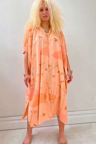 Anna Corinna Peach Bamboo Jungle Smock Dress