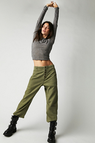 We The Free Osaka Jeans at Free People in Olive, Size: 27