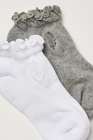 Movement Ruffle Sneaker Sock 2 Pack by FP Movement at Free People, White/Grey Combo