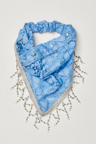 Dixie Hair Scarf by Curried Myrrh at Free People in Sky Blue