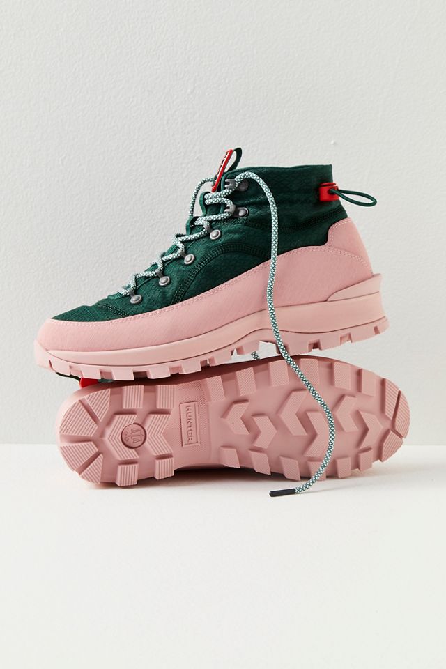 hunter travel explorer boots green pink