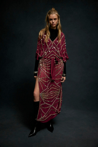 Space Odyssey Kaftan By Jen's Pirate Booty At Free People In Red Plum, Size: M/L