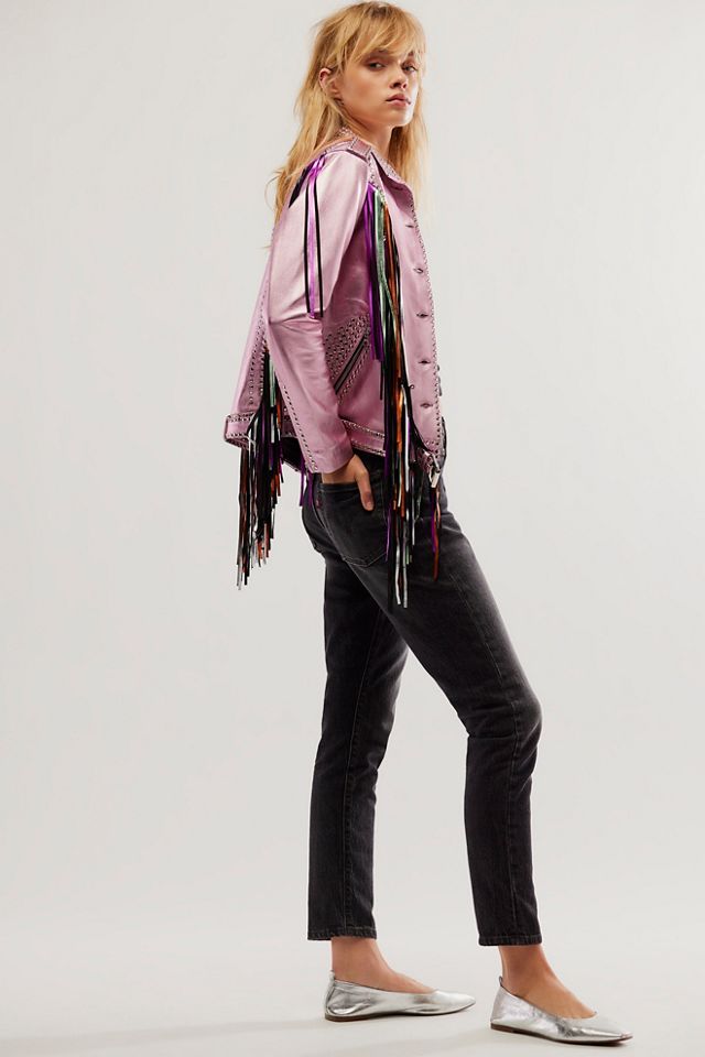 Geovana Leather Fringe Jacket #2