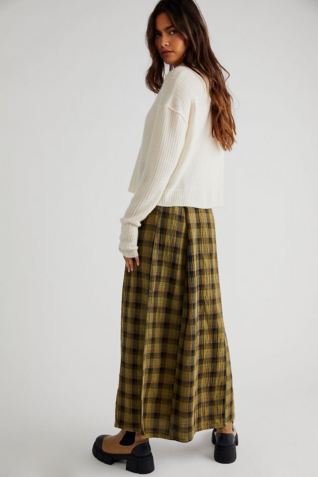 Free people store plaid maxi skirt