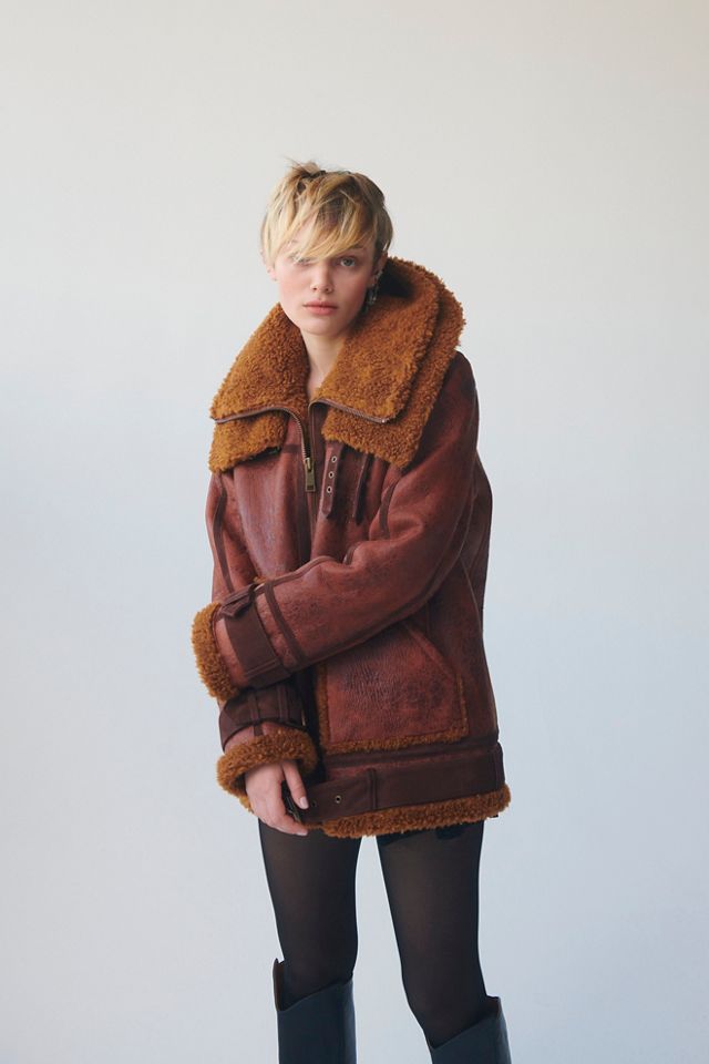 Free people 2025 shearling jacket