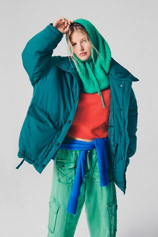 Free people 2025 green puffer