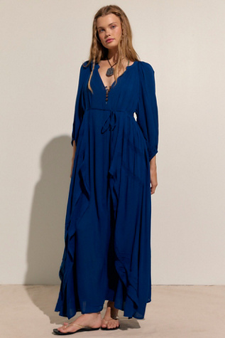 Plenty Of Love Maxi Dress by free-est at Free People in Poseidon, Size: XS