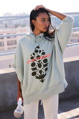 Sprint To The Finish Logo Hoodie by FP Movement at Free People, Seagrass Combo, M