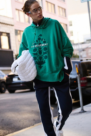 Sprint To The Finish Logo Hoodie by FP Movement at Free People, Heritage Green Combo, S