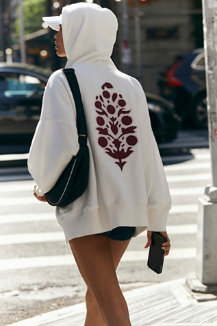 Sweat à capuche blanc chiné Sprint to the Finish | Free People FR