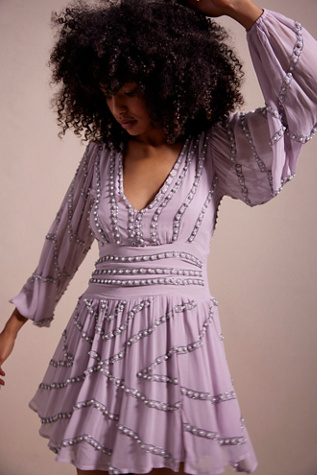 Jen's Pirate Booty Odyssey Mini Dress At Free People In Lavender Fog, Size: XS