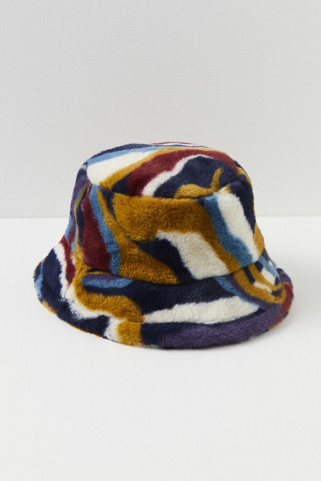 Marble Faux Fur Bucket Hat #2