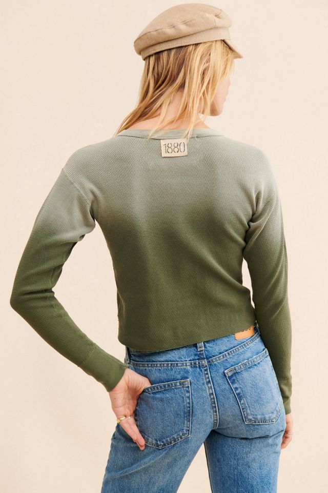 Riley Vintage Dipped Olive Floral Thermal #1