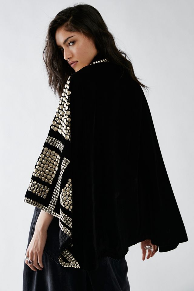 Rock Star Embellished Velvet Cape #3