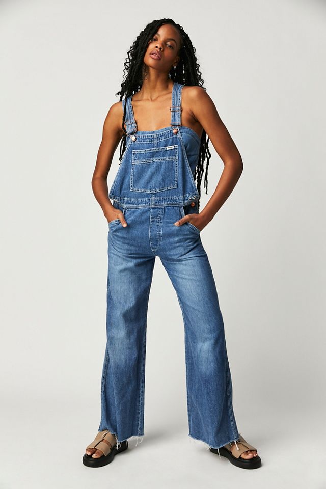 Flare leg hot sale denim overalls