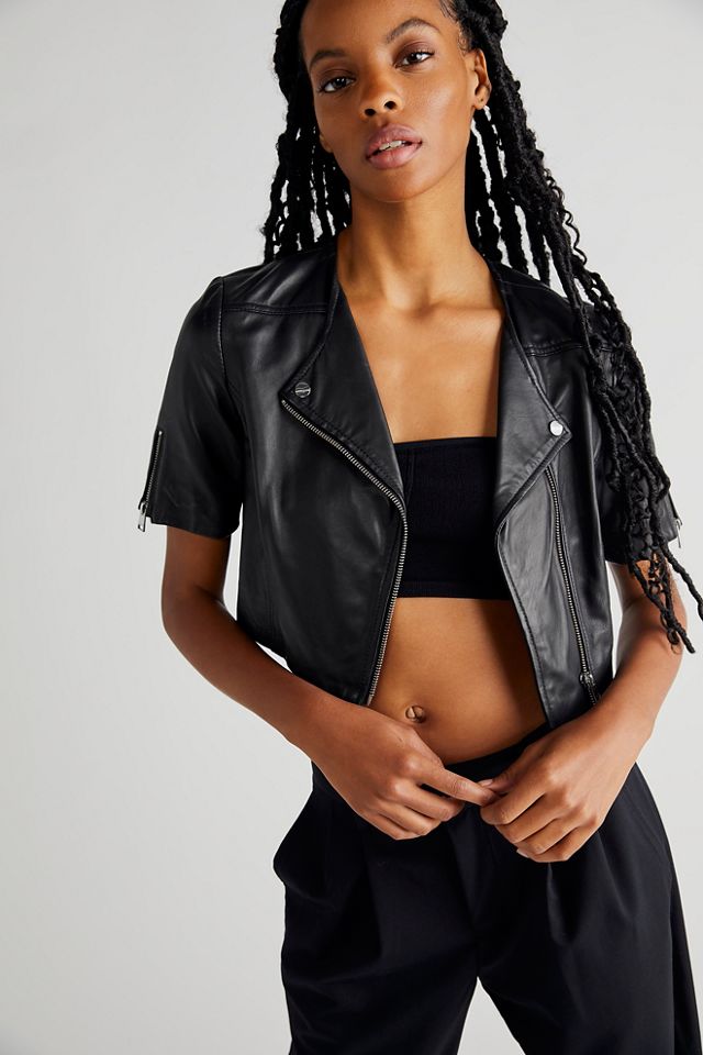 Kirsi Cropped Biker Jacket – Curated By Club Prive NYC