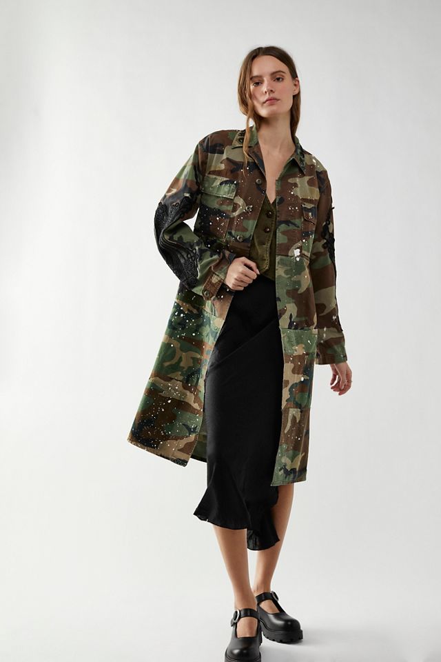 Camo trench sale coat womens