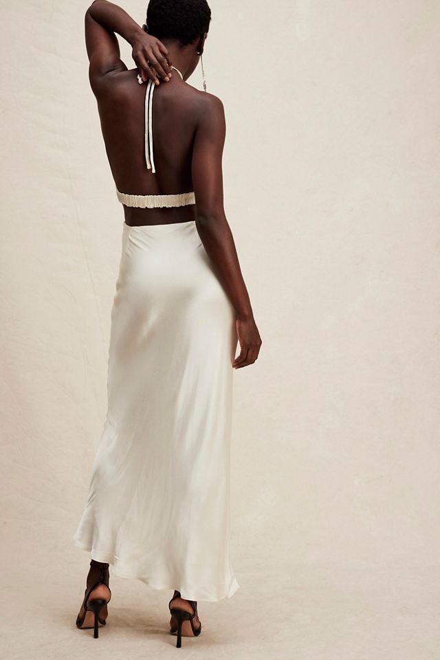 Robe midi froncée à nouer sur la nuque Milo Shona Joy #1