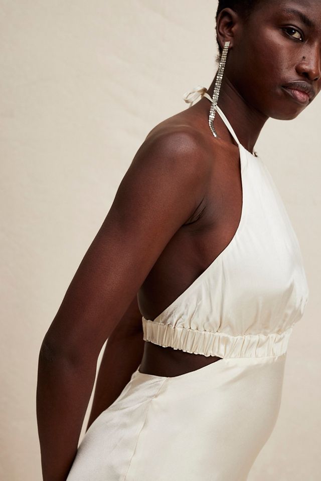 Robe midi froncée à nouer sur la nuque Milo Shona Joy #2