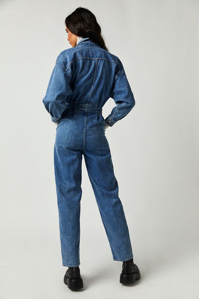 The Pleated Prep Curbside denim jumpsuit